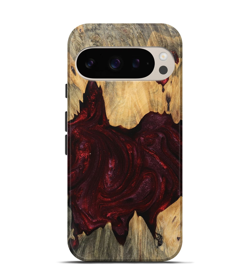 Pixel 9 Pro Wood Live Edge Phone Case - Jaziel (Red, 745688)