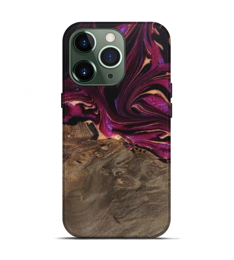 iPhone 13 Pro Wood Live Edge Phone Case - Ellen (Purple, 745689)