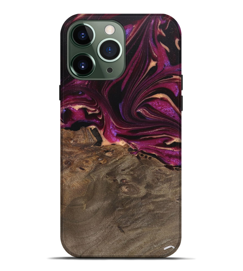 iPhone 13 Pro Max Wood Live Edge Phone Case - Ellen (Purple, 745689)