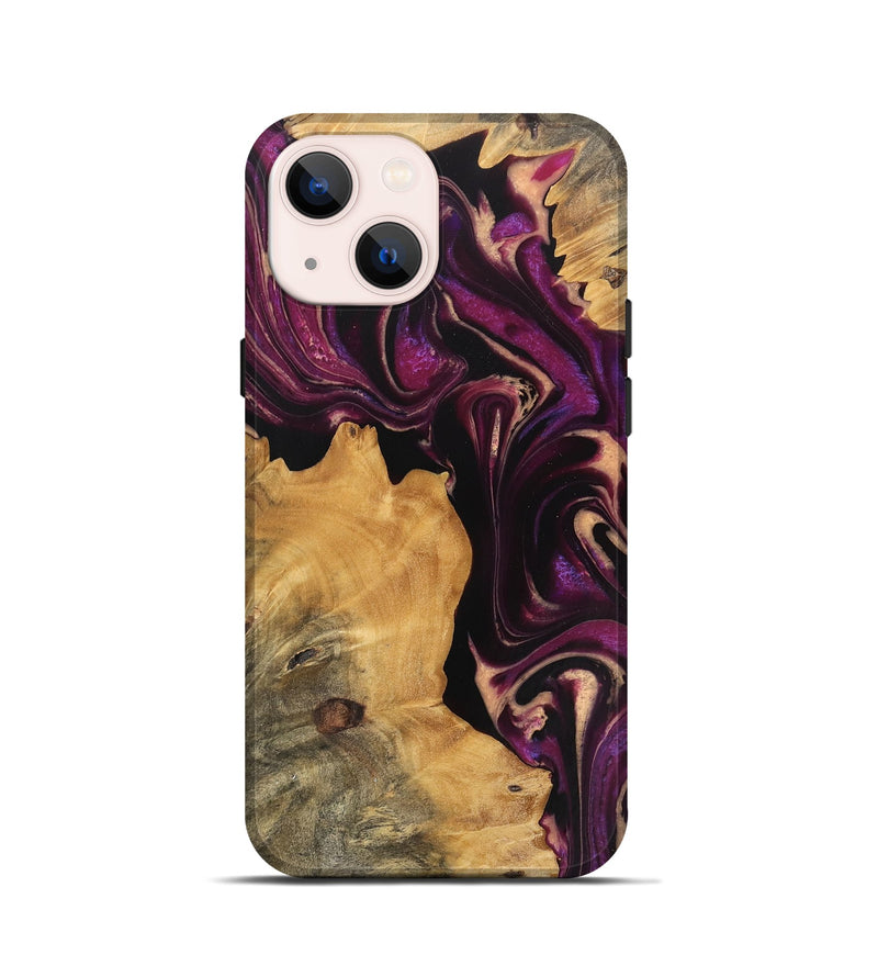 iPhone 13 mini Wood Live Edge Phone Case - Austyn (Purple, 745691)