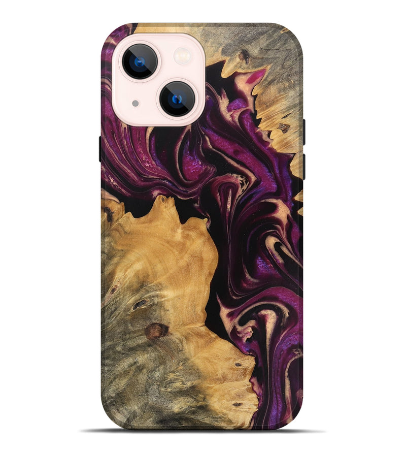 iPhone 14 Plus Wood Live Edge Phone Case - Austyn (Purple, 745691)