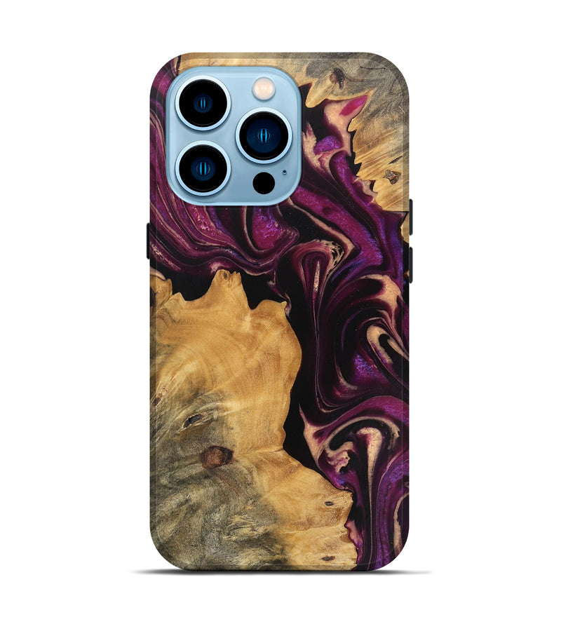 iPhone 14 Pro Wood Live Edge Phone Case - Austyn (Purple, 745691)