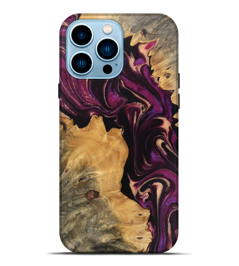 iPhone 14 Pro Max Wood Live Edge Phone Case - Austyn (Purple, 745691)