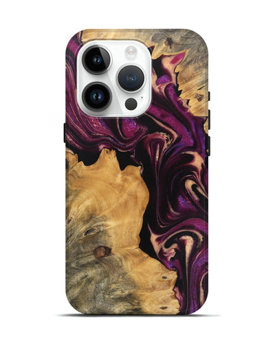 iPhone 15 Pro Wood Live Edge Phone Case - Austyn (Purple, 745691)