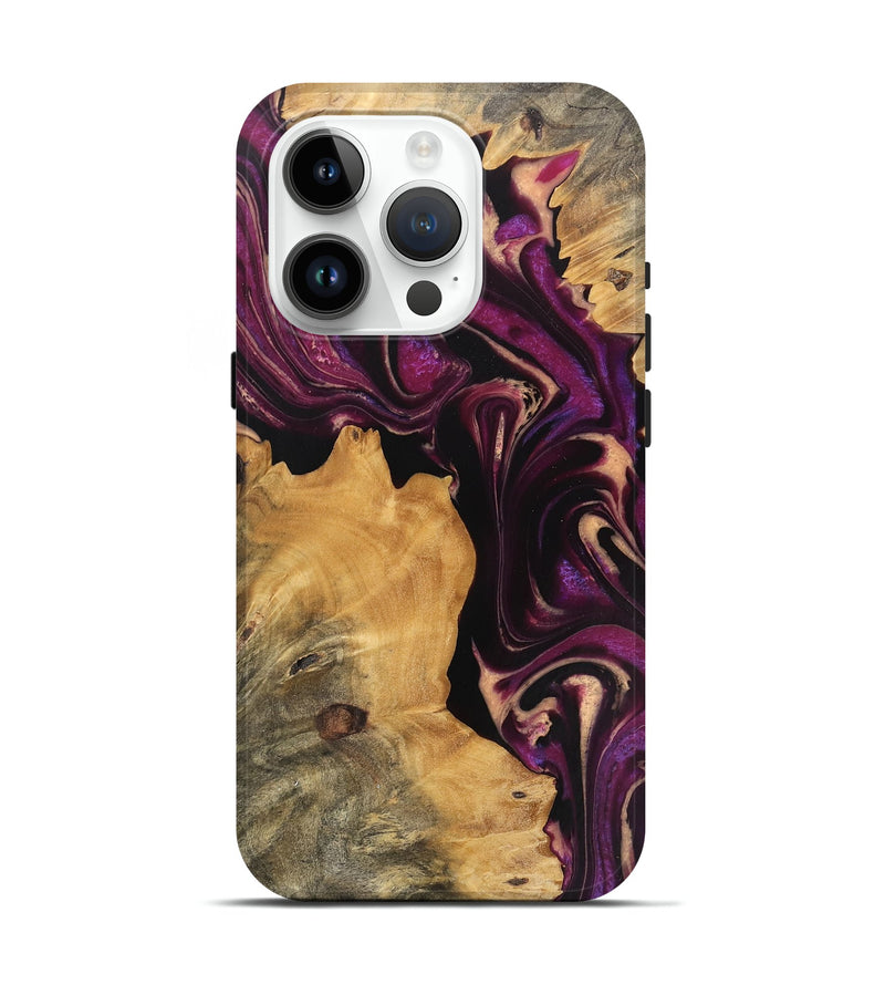 iPhone 15 Pro Wood Live Edge Phone Case - Austyn (Purple, 745691)