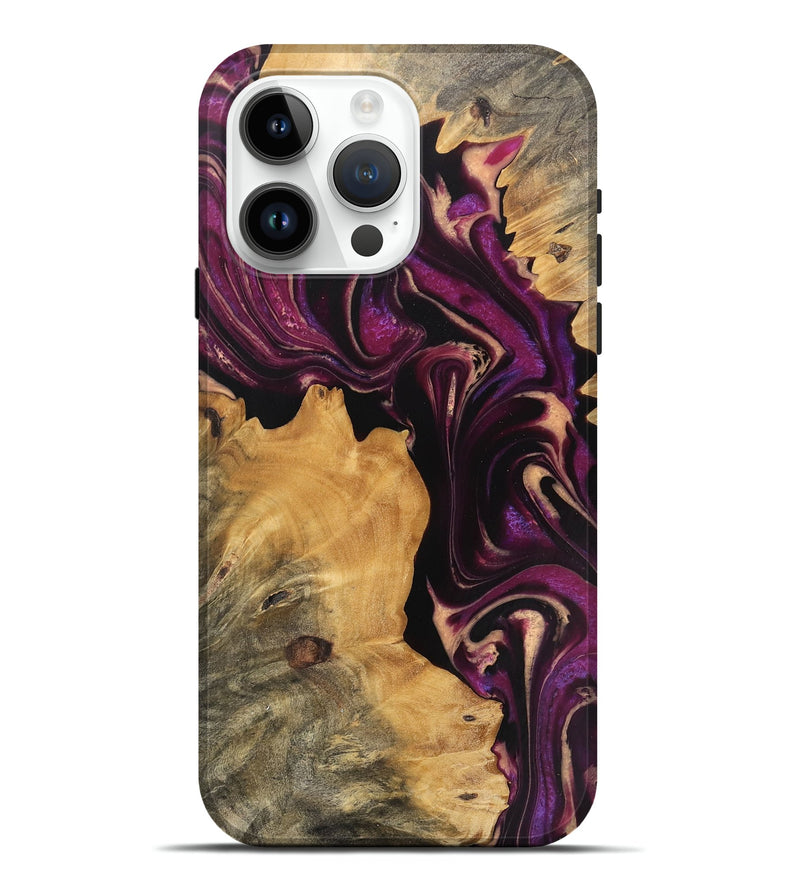 iPhone 15 Pro Max Wood Live Edge Phone Case - Austyn (Purple, 745691)