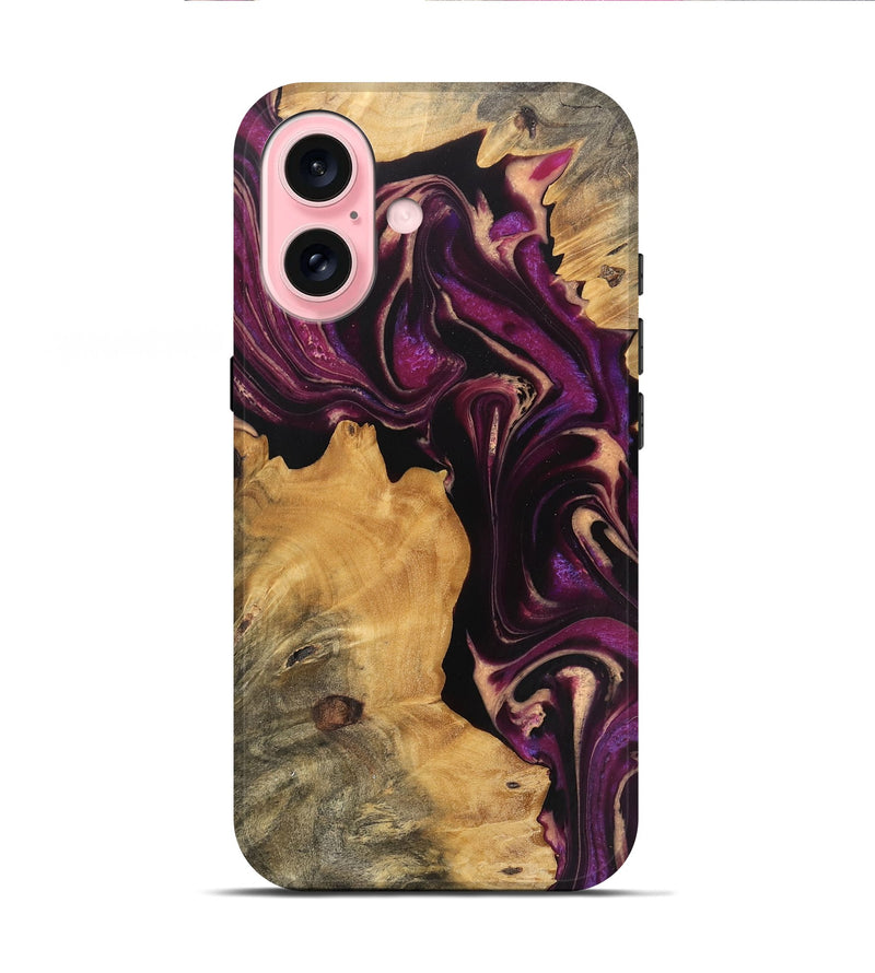 iPhone 16 Wood Live Edge Phone Case - Austyn (Purple, 745691)