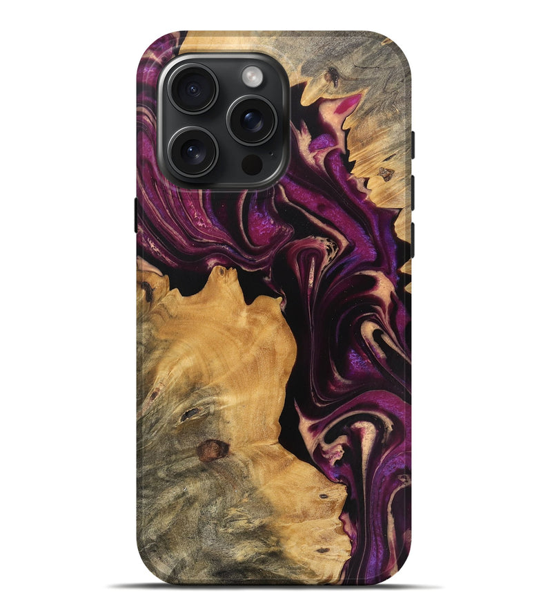 iPhone 16 Pro Max Wood Live Edge Phone Case - Austyn (Purple, 745691)