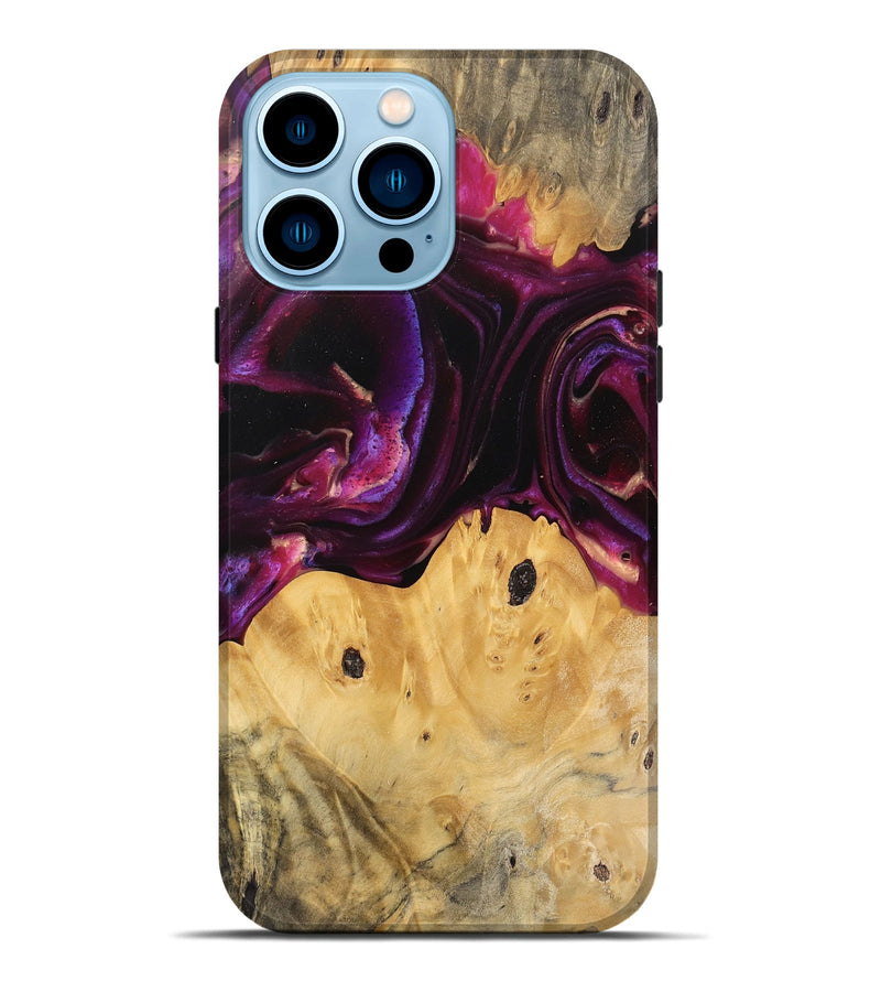 iPhone 14 Pro Max Wood Live Edge Phone Case - Wilber (Purple, 745692)