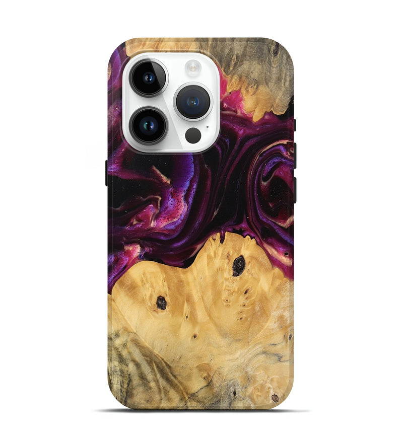 iPhone 15 Pro Wood Live Edge Phone Case - Wilber (Purple, 745692)