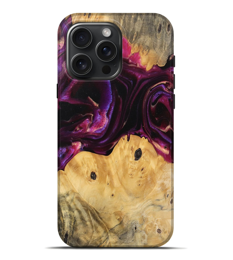 iPhone 16 Pro Max Wood Live Edge Phone Case - Wilber (Purple, 745692)