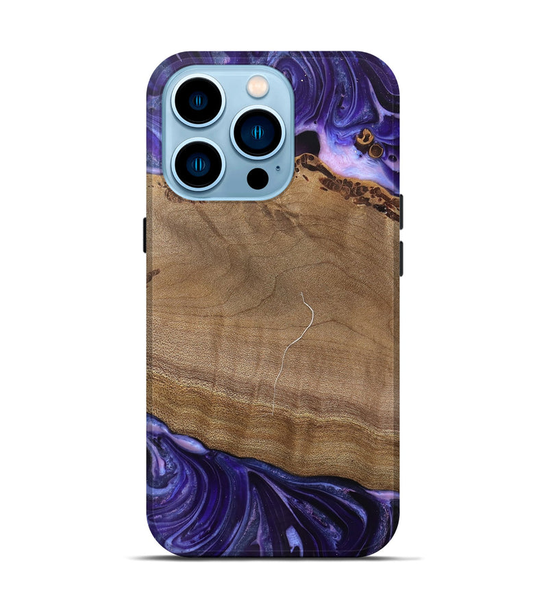 iPhone 14 Pro Wood Live Edge Phone Case - Lacie (Purple, 745693)