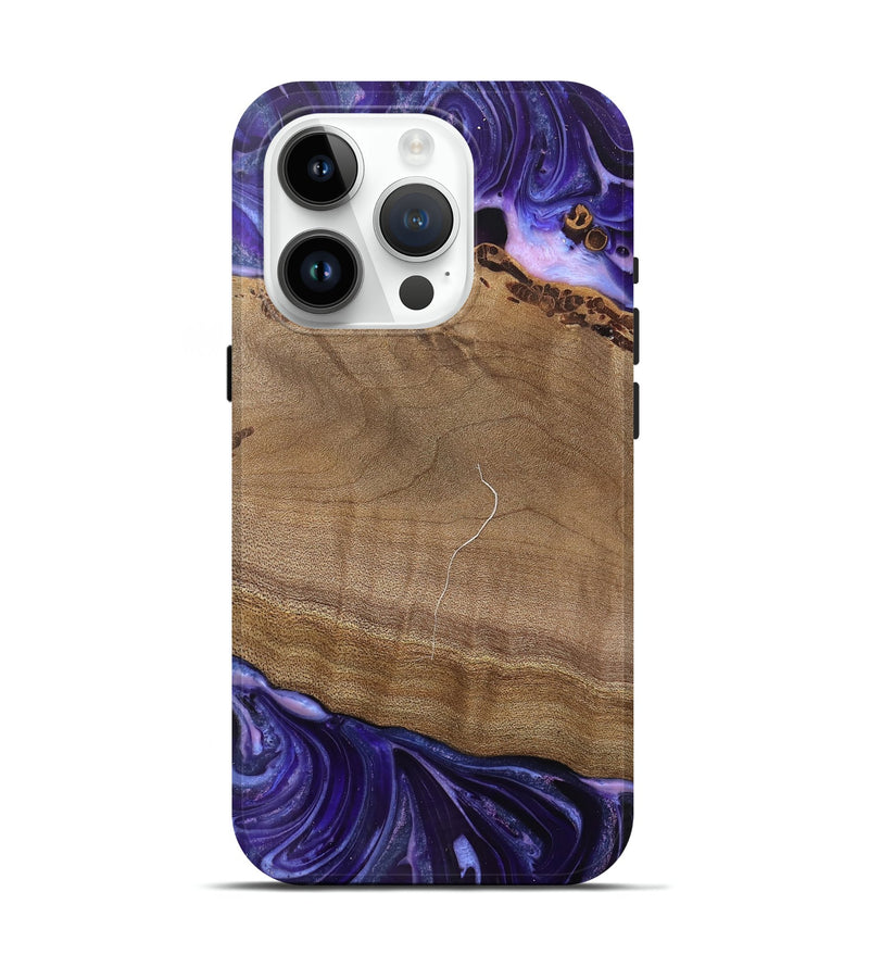 iPhone 15 Pro Wood Live Edge Phone Case - Lacie (Purple, 745693)