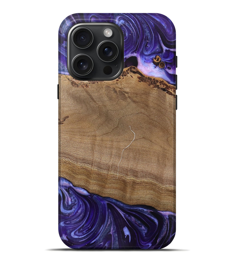 iPhone 16 Pro Max Wood Live Edge Phone Case - Lacie (Purple, 745693)