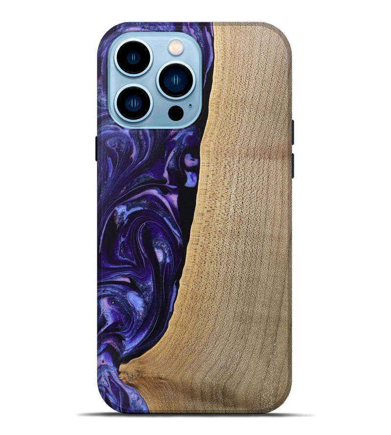 iPhone 14 Pro Max Wood Live Edge Phone Case - Sasha (Purple, 745694)