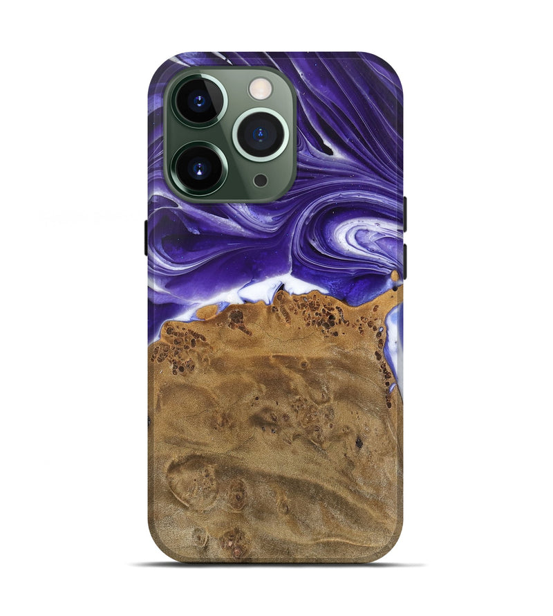 iPhone 13 Pro Wood Live Edge Phone Case - Estella (Purple, 745695)