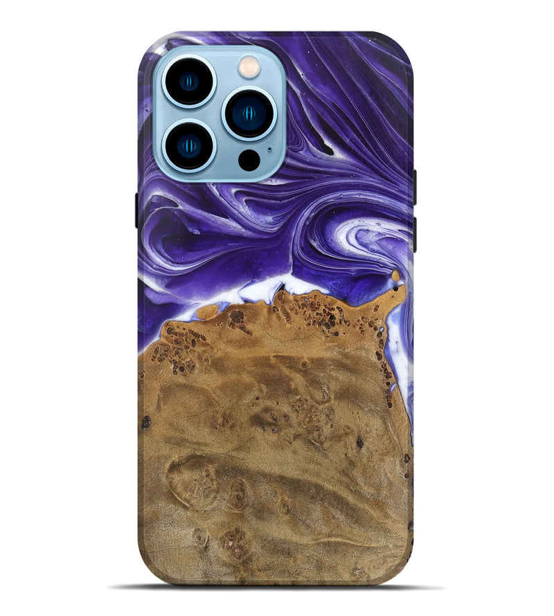 iPhone 14 Pro Max Wood Live Edge Phone Case - Estella (Purple, 745695)