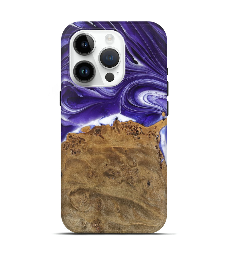 iPhone 15 Pro Wood Live Edge Phone Case - Estella (Purple, 745695)