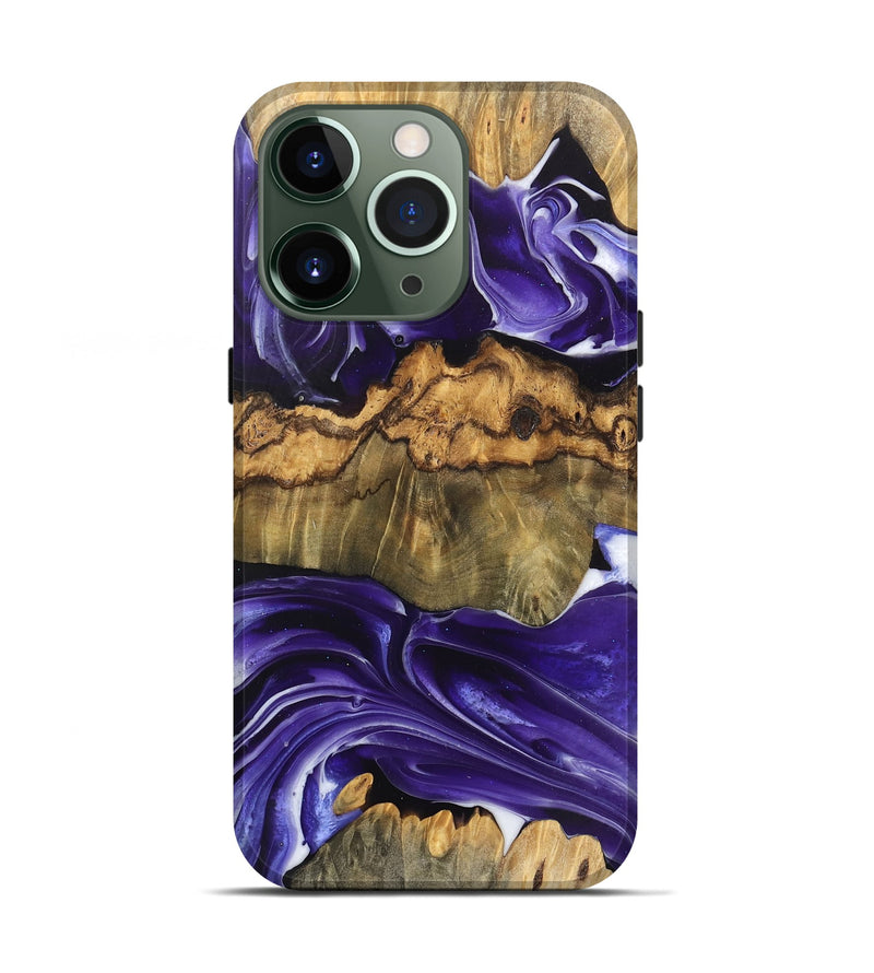 iPhone 13 Pro Wood Live Edge Phone Case - Ernest (Purple, 745696)