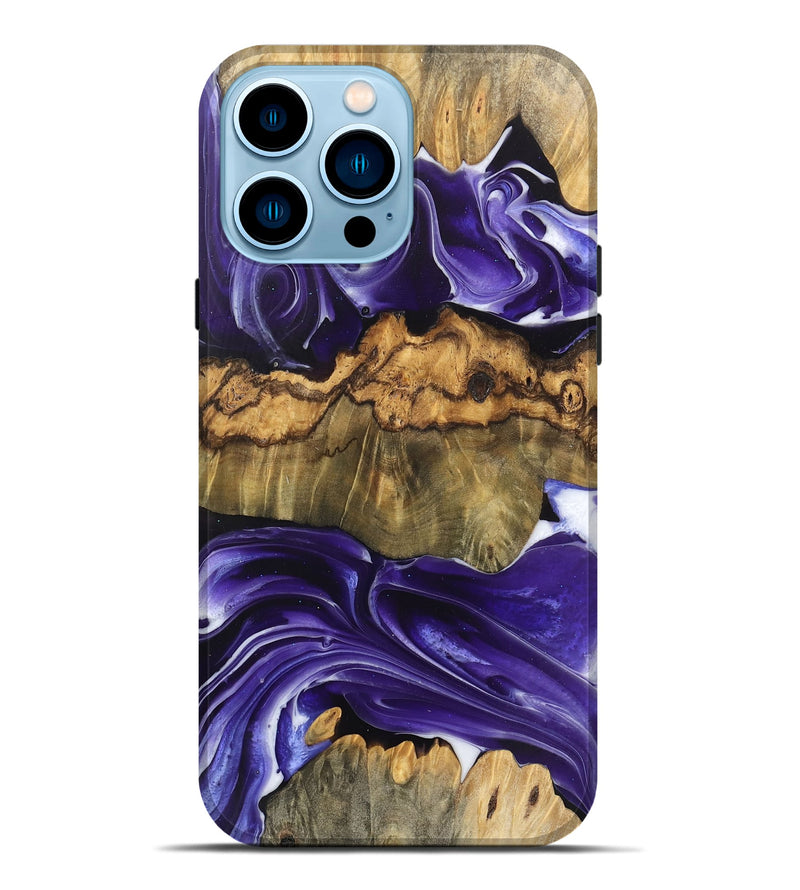 iPhone 14 Pro Max Wood Live Edge Phone Case - Ernest (Purple, 745696)