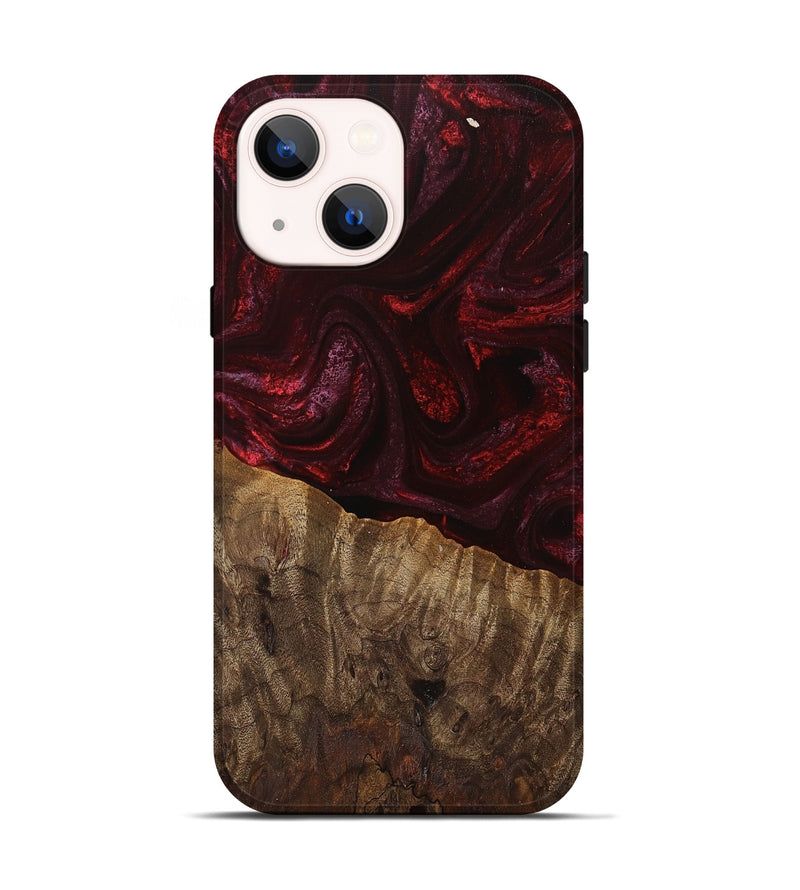 iPhone 14 Wood Live Edge Phone Case - Tariq (Red, 745697)