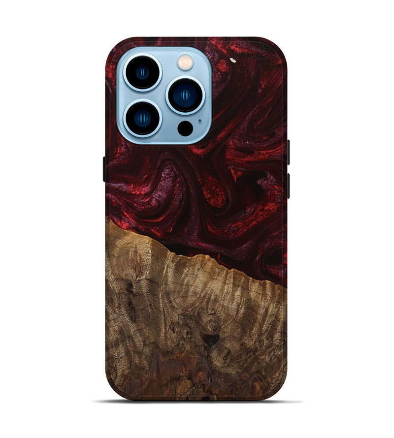 iPhone 14 Pro Wood Live Edge Phone Case - Tariq (Red, 745697)