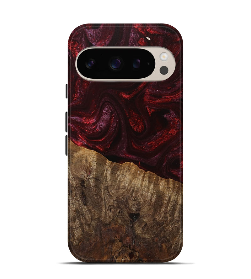 Pixel 9 Pro Wood Live Edge Phone Case - Tariq (Red, 745697)