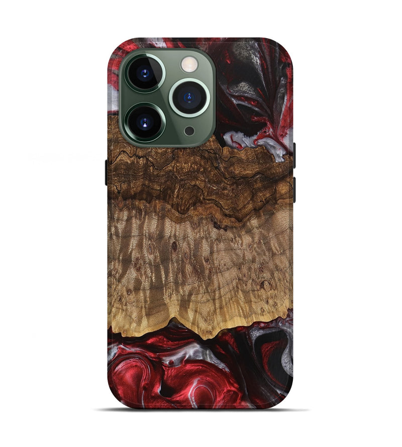 iPhone 13 Pro Wood Live Edge Phone Case - Abigail (Red, 745698)