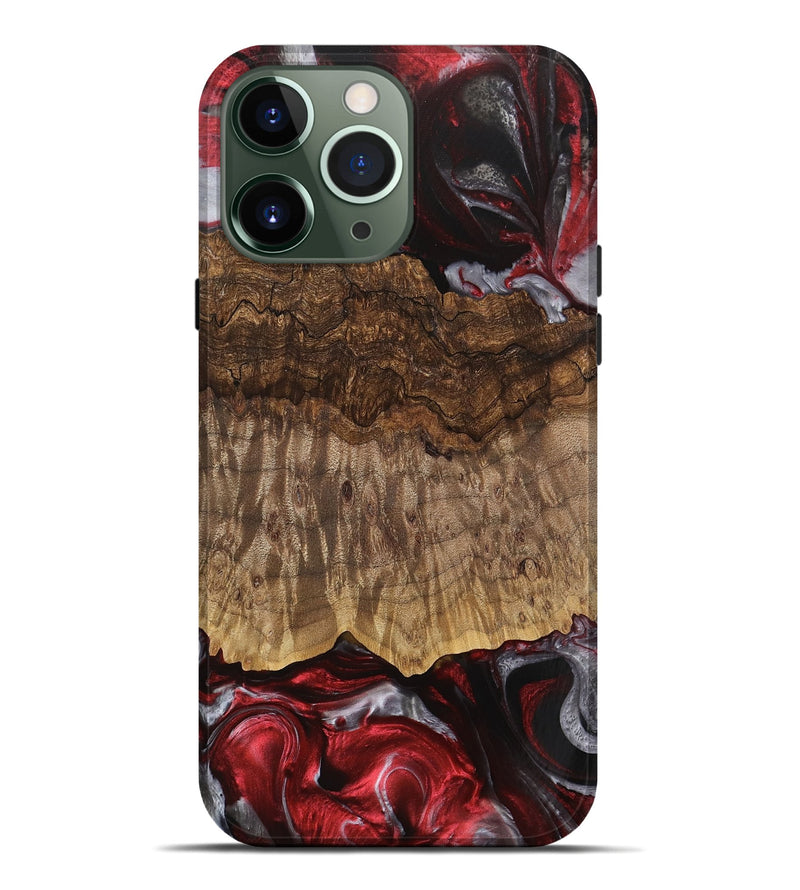 iPhone 13 Pro Max Wood Live Edge Phone Case - Abigail (Red, 745698)