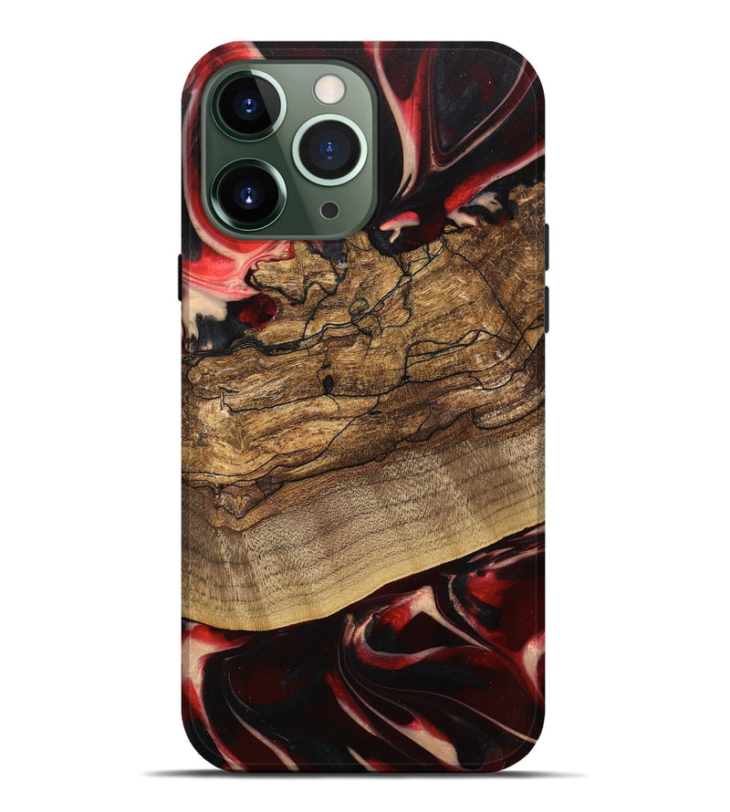 iPhone 13 Pro Max Wood Live Edge Phone Case - Lonzo (Red, 745699)