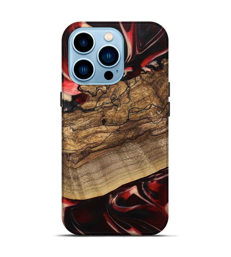 iPhone 14 Pro Wood Live Edge Phone Case - Lonzo (Red, 745699)