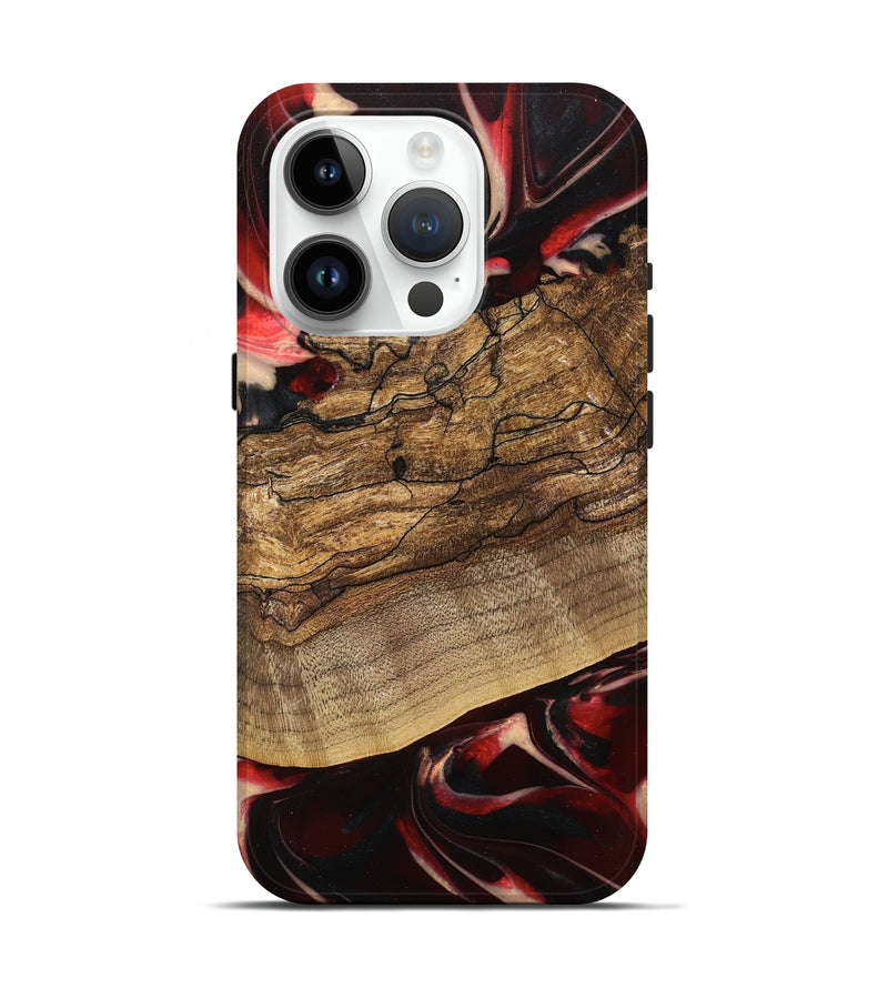 iPhone 15 Pro Wood Live Edge Phone Case - Lonzo (Red, 745699)