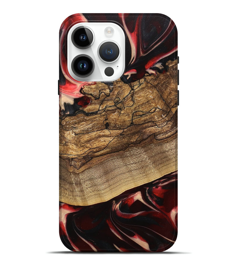 iPhone 15 Pro Max Wood Live Edge Phone Case - Lonzo (Red, 745699)