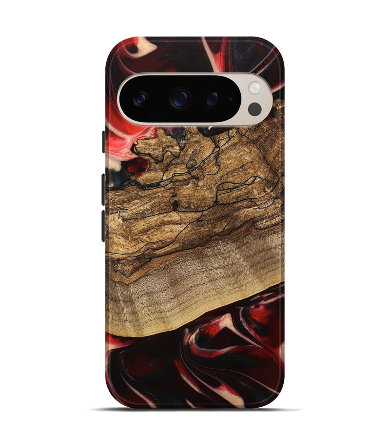 Pixel 9 Pro Wood Live Edge Phone Case - Lonzo (Red, 745699)