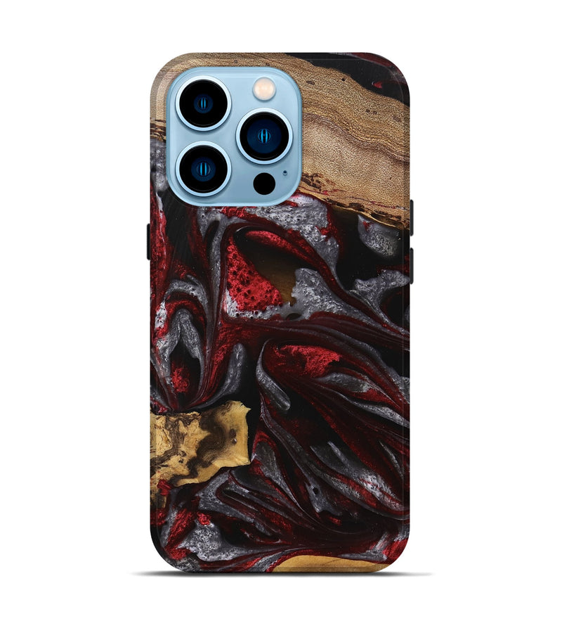 iPhone 14 Pro Wood Live Edge Phone Case - Nakita (Red, 745700)