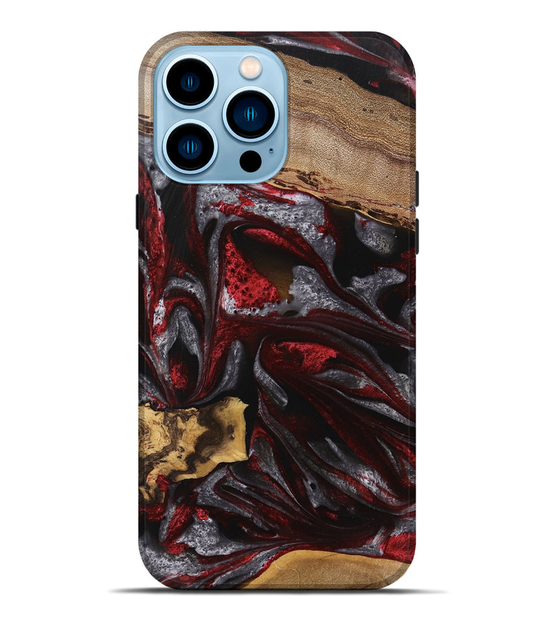 iPhone 14 Pro Max Wood Live Edge Phone Case - Nakita (Red, 745700)