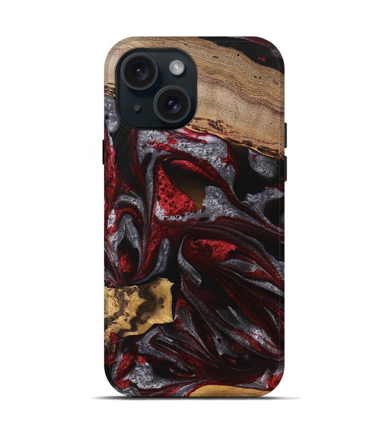 iPhone 15 Wood Live Edge Phone Case - Nakita (Red, 745700)