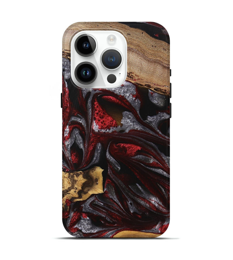 iPhone 15 Pro Wood Live Edge Phone Case - Nakita (Red, 745700)