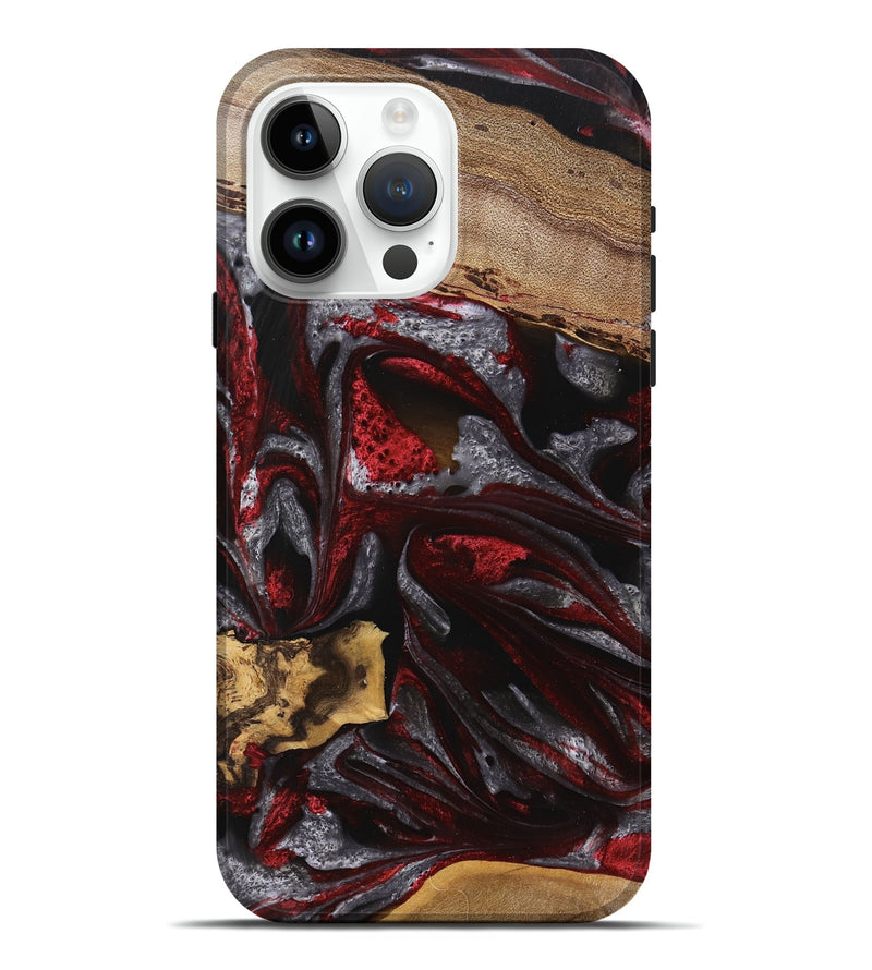 iPhone 15 Pro Max Wood Live Edge Phone Case - Nakita (Red, 745700)