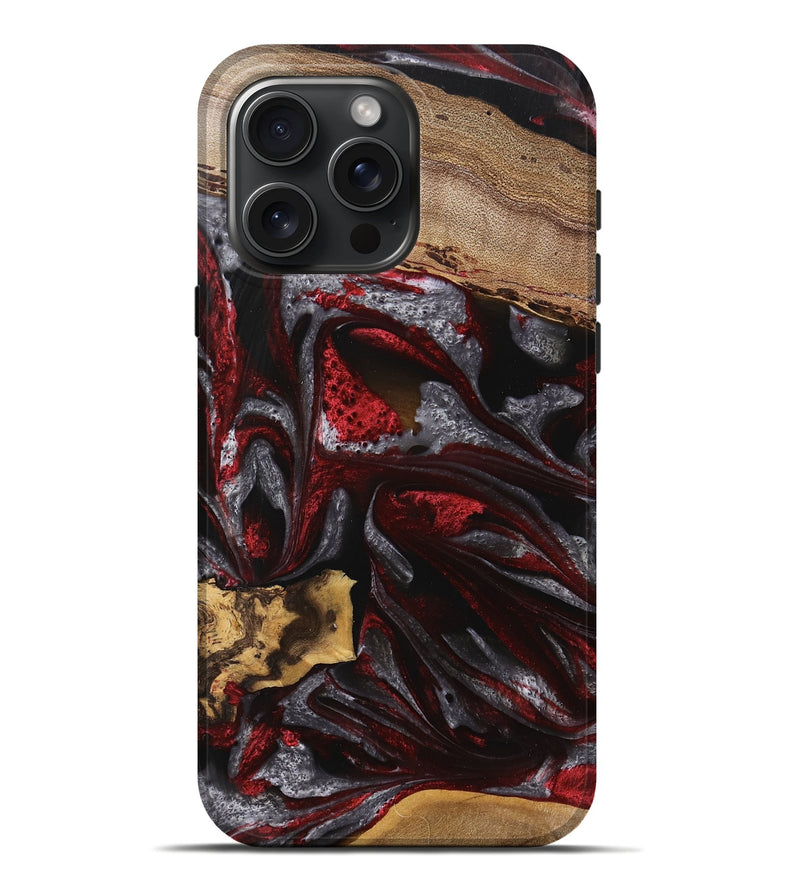 iPhone 16 Pro Max Wood Live Edge Phone Case - Nakita (Red, 745700)