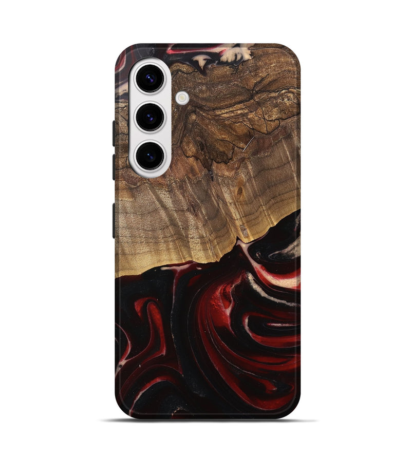 Galaxy S25 Wood Live Edge Phone Case - Bristol (Red, 745701)