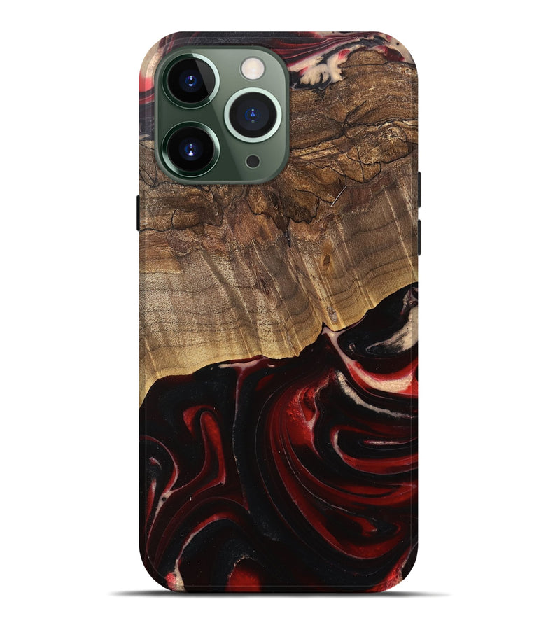 iPhone 13 Pro Max Wood Live Edge Phone Case - Bristol (Red, 745701)