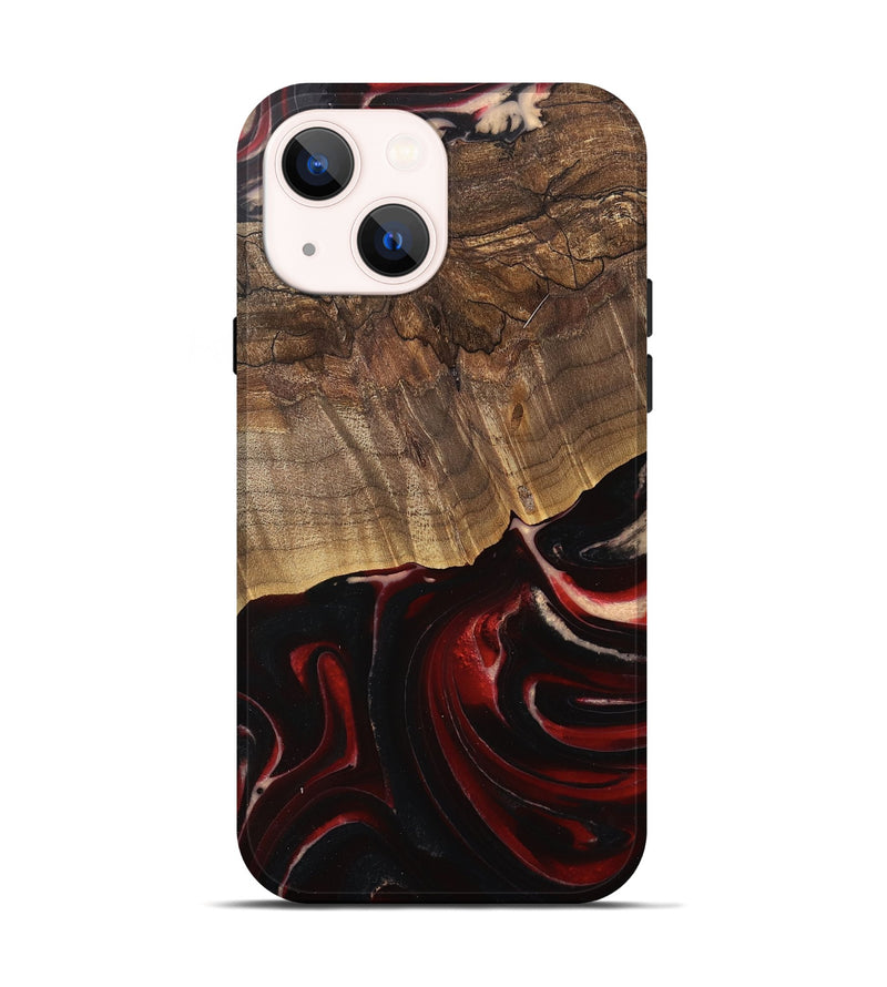 iPhone 14 Wood Live Edge Phone Case - Bristol (Red, 745701)