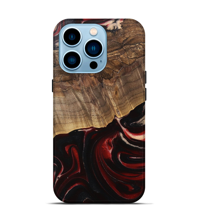 iPhone 14 Pro Wood Live Edge Phone Case - Bristol (Red, 745701)