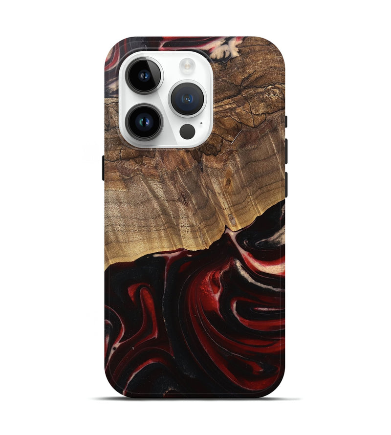 iPhone 15 Pro Wood Live Edge Phone Case - Bristol (Red, 745701)