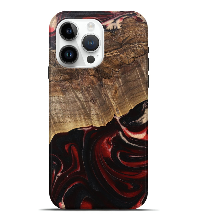 iPhone 15 Pro Max Wood Live Edge Phone Case - Bristol (Red, 745701)