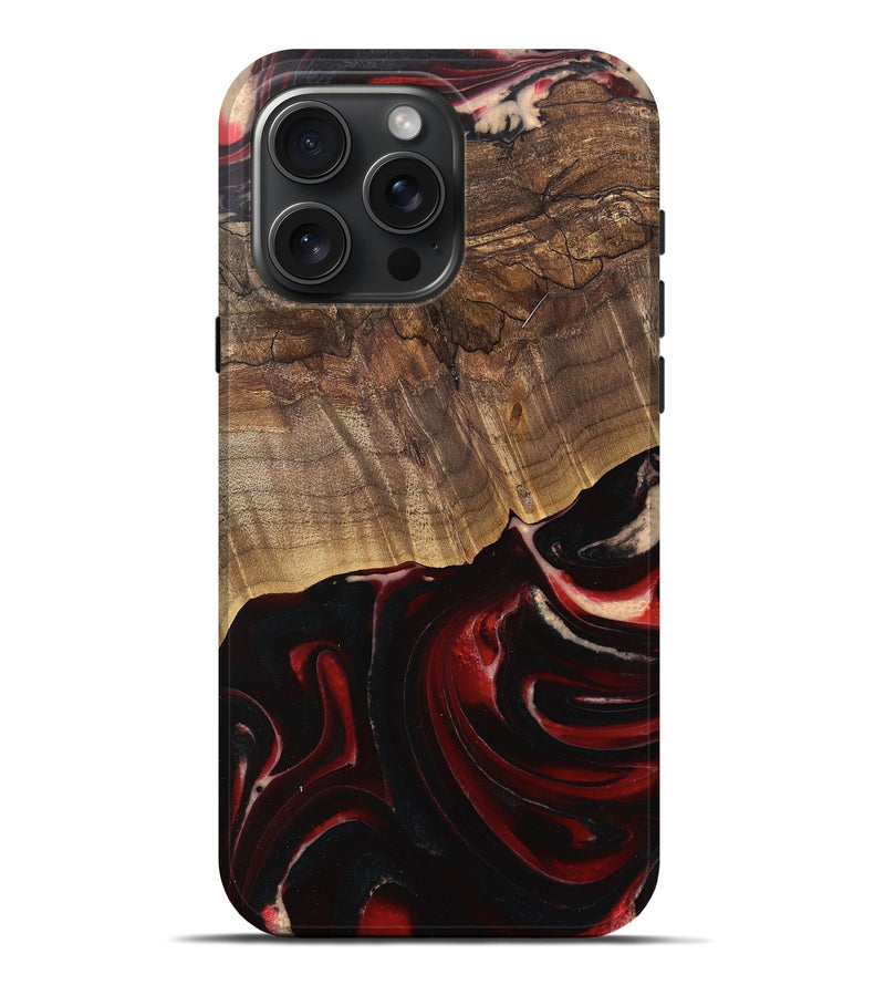 iPhone 16 Pro Max Wood Live Edge Phone Case - Bristol (Red, 745701)