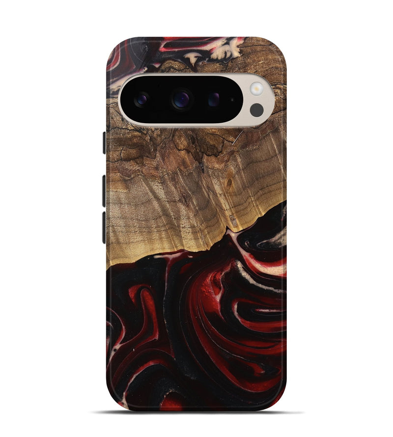 Pixel 9 Pro Wood Live Edge Phone Case - Bristol (Red, 745701)