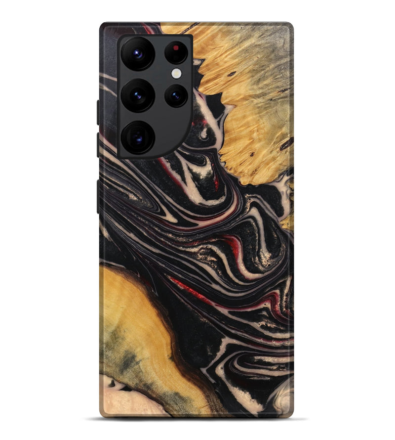 Galaxy S22 Ultra Wood Live Edge Phone Case - Rowen (Black & White, 745702)