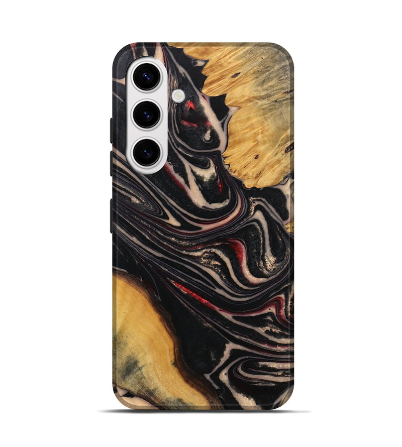 Galaxy S25 Wood Live Edge Phone Case - Rowen (Black & White, 745702)